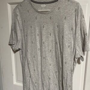 Club Room Light Grey Crewneck Tee with Cactus Print